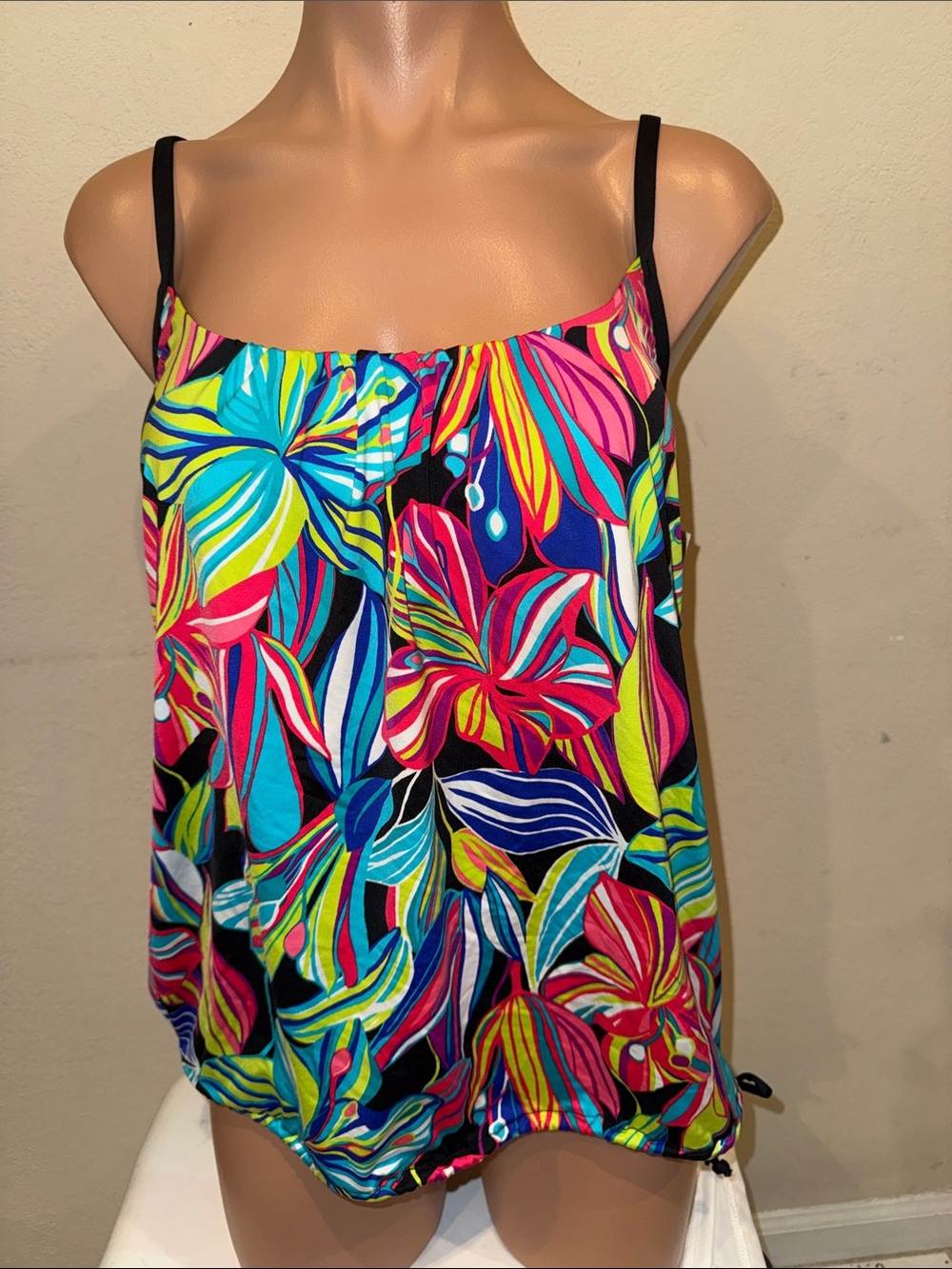 NWT 24th & Ocean Tankini top blouson size S
